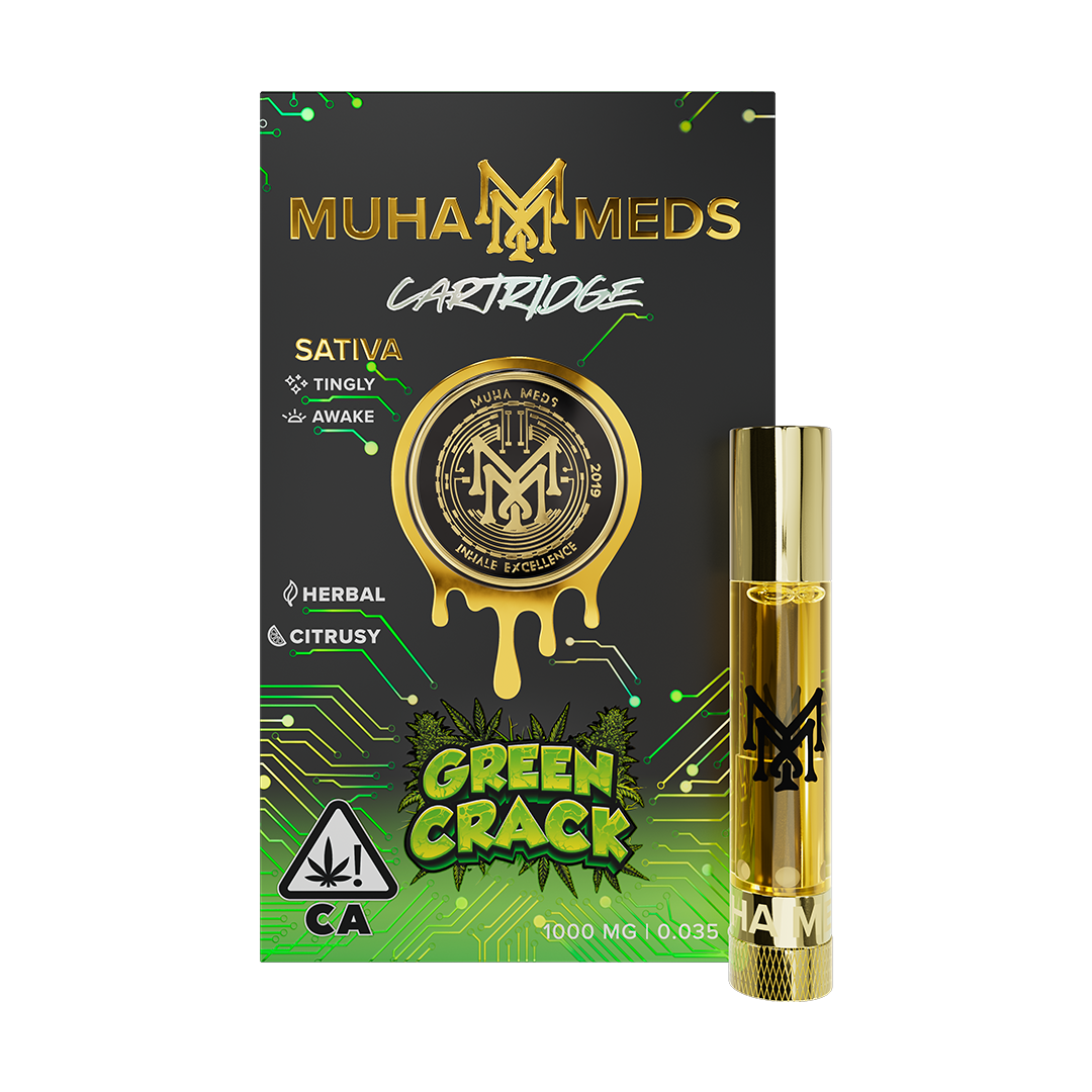 Muha Meds 1G 510 Cartridge in Green Crack