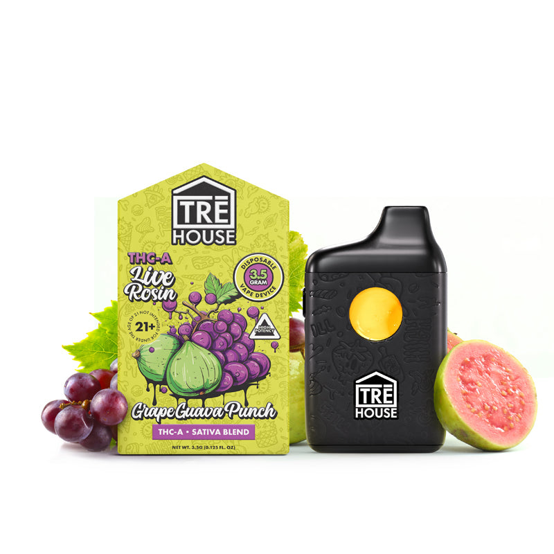 TRE House Live Rosin THC-A Vape Pen 3.5G in Grape Guava Punch